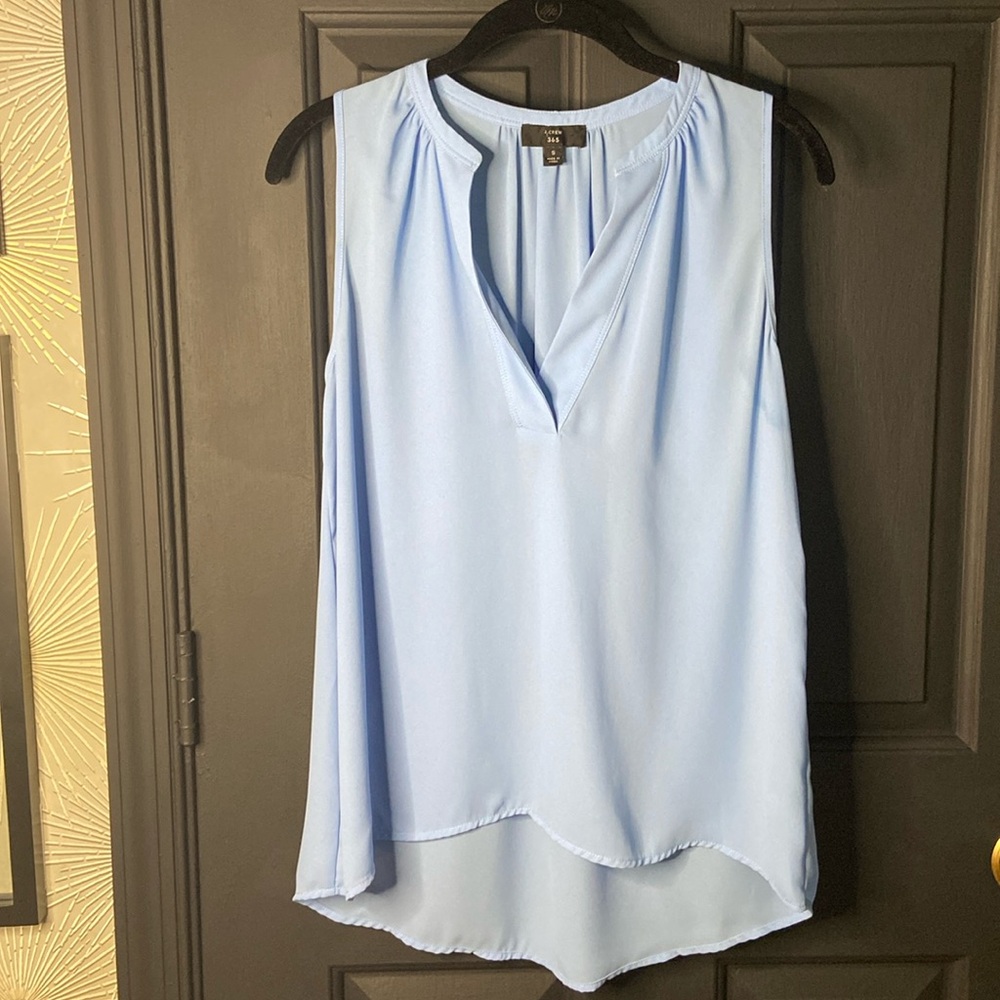 J. Crew sleeveless light blue blouse